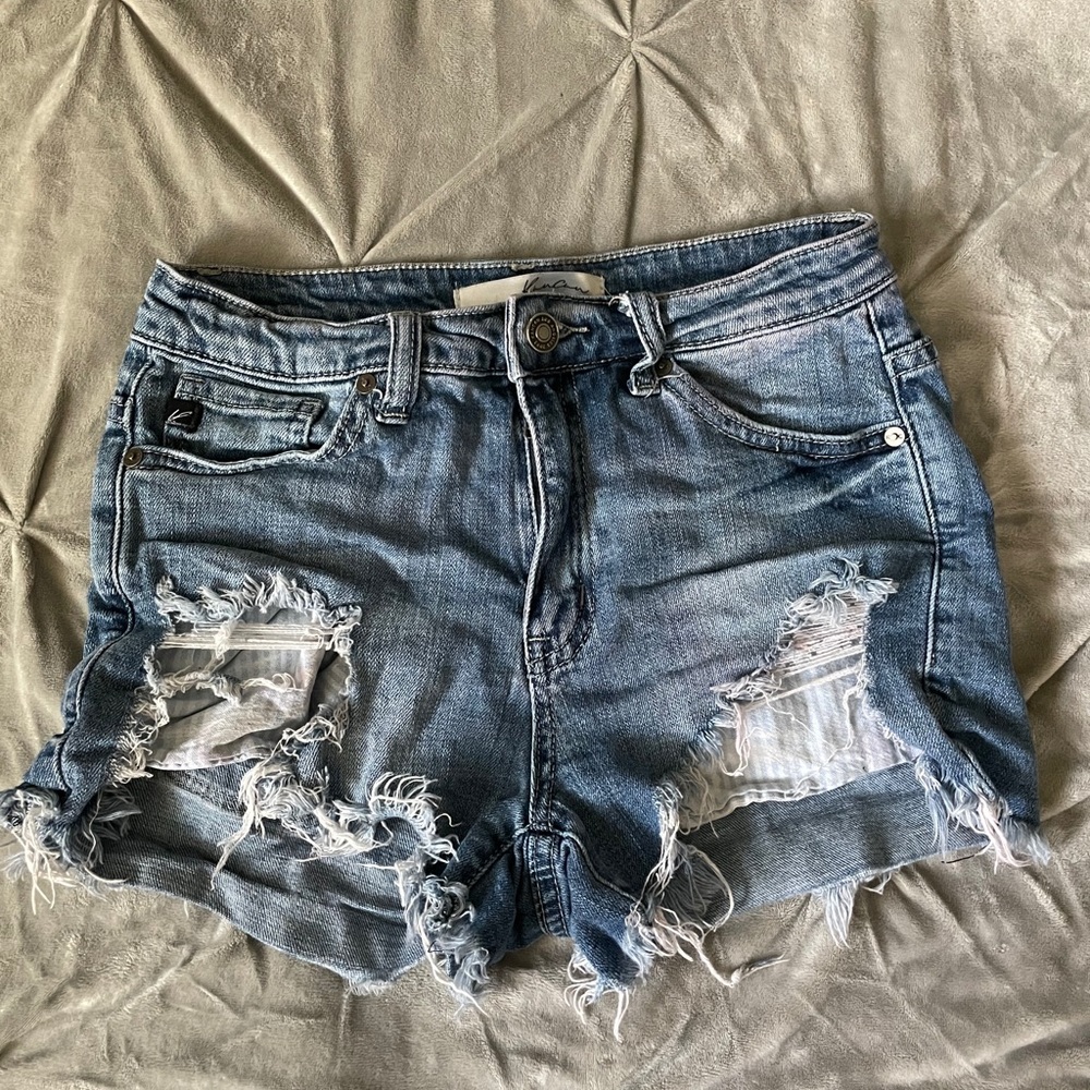 Kancan Destroyed Denim Shorts